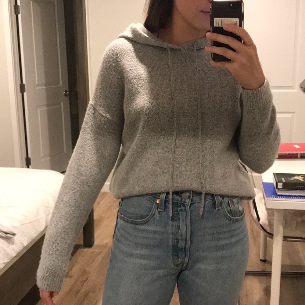 Grey Fuzzy Forever 21 Hoodie